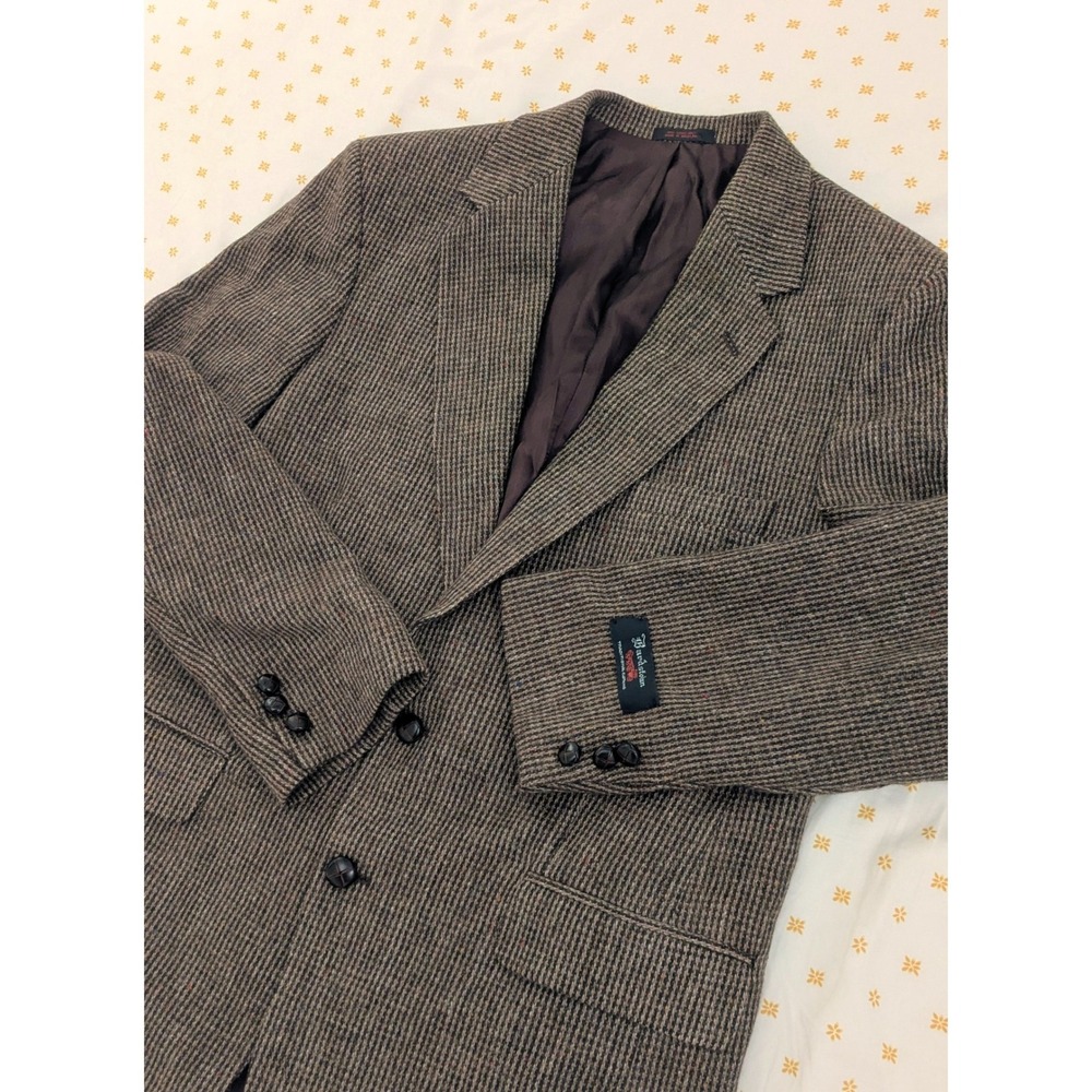 Bardstown Mens 42L Olive Brown Wool Donegal Tweed Fleck Blazer Jacket Vtg NWT